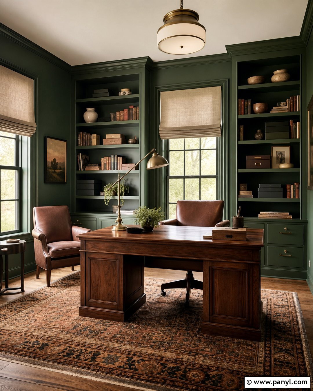 Hunter Green Home Office Walls - 50 green walls
