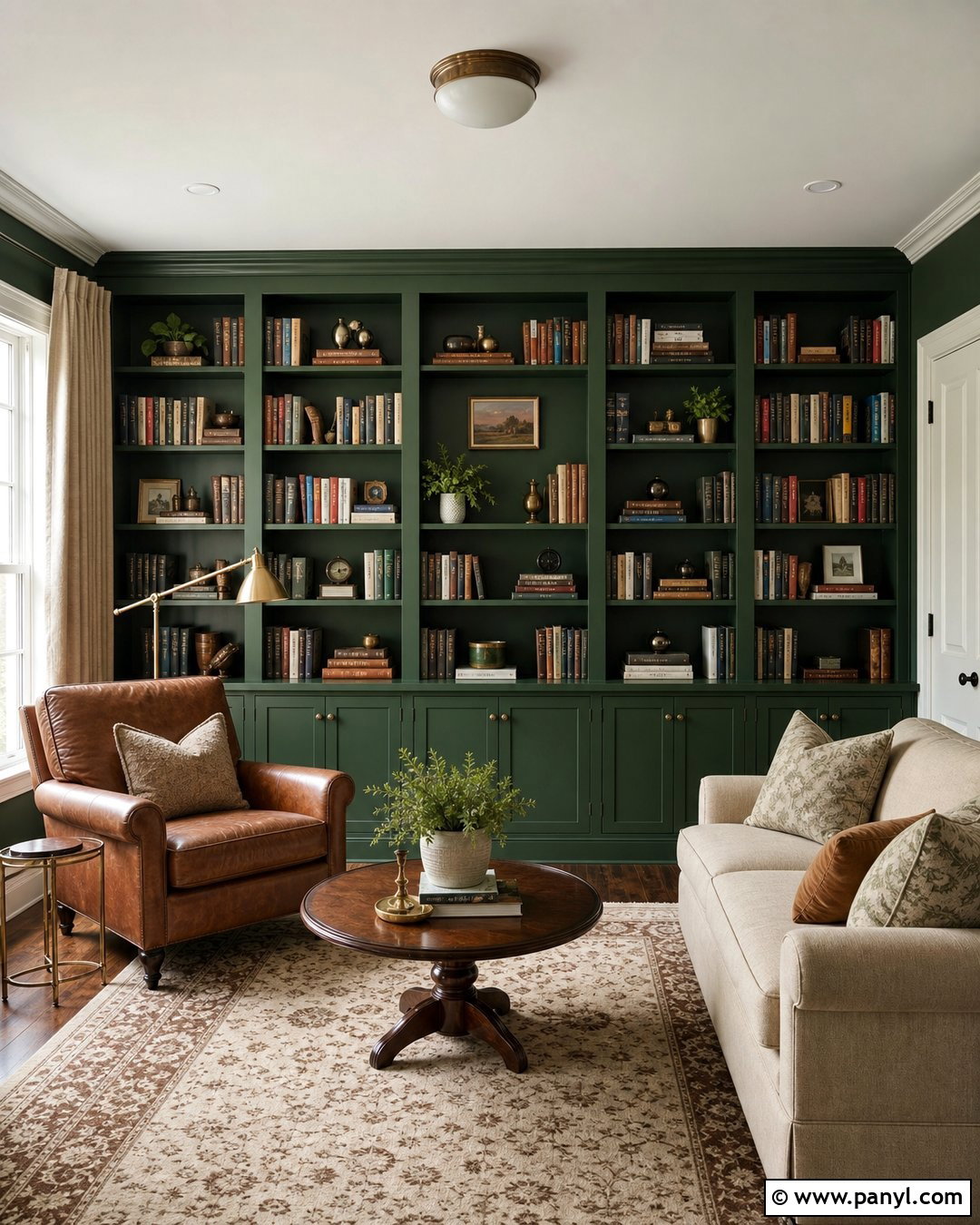 Hunter Green Library Accent Wall - 30 hunter green accent wall ideas