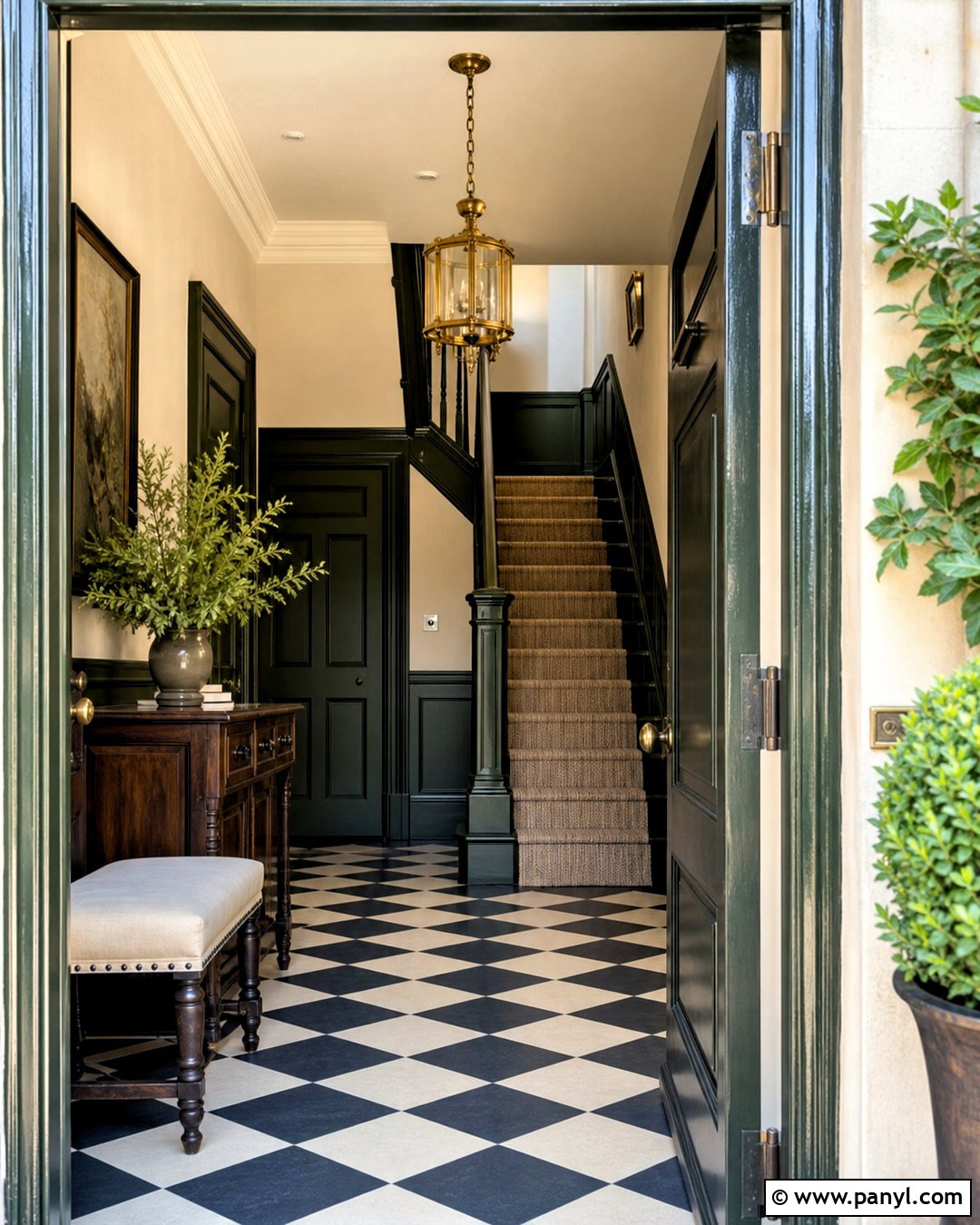 Hunter Green Skirting Boards In A Traditional Entryway - 20 green skirting boards