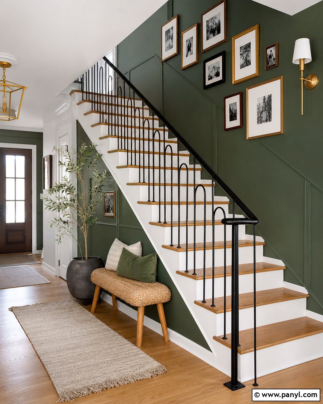 Hunter Green Staircase Accent Wall - 30 hunter green accent wall ideas