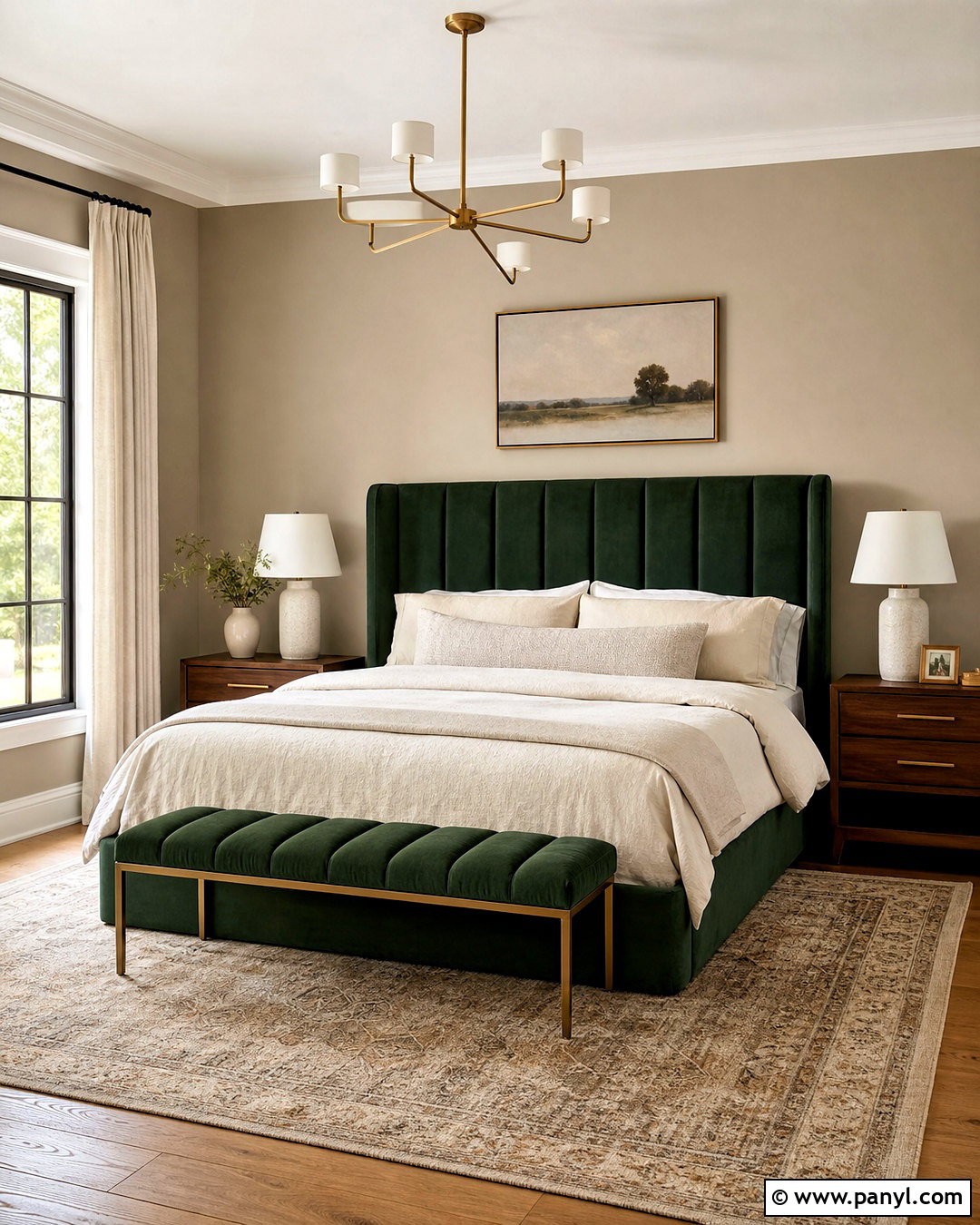 Hunter Green Velvet Bed - 20 hunter green bedroom ideas