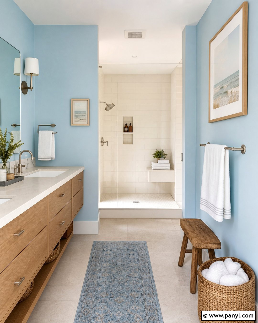 Ice Blue Bathroom Walls - 50 blue walls