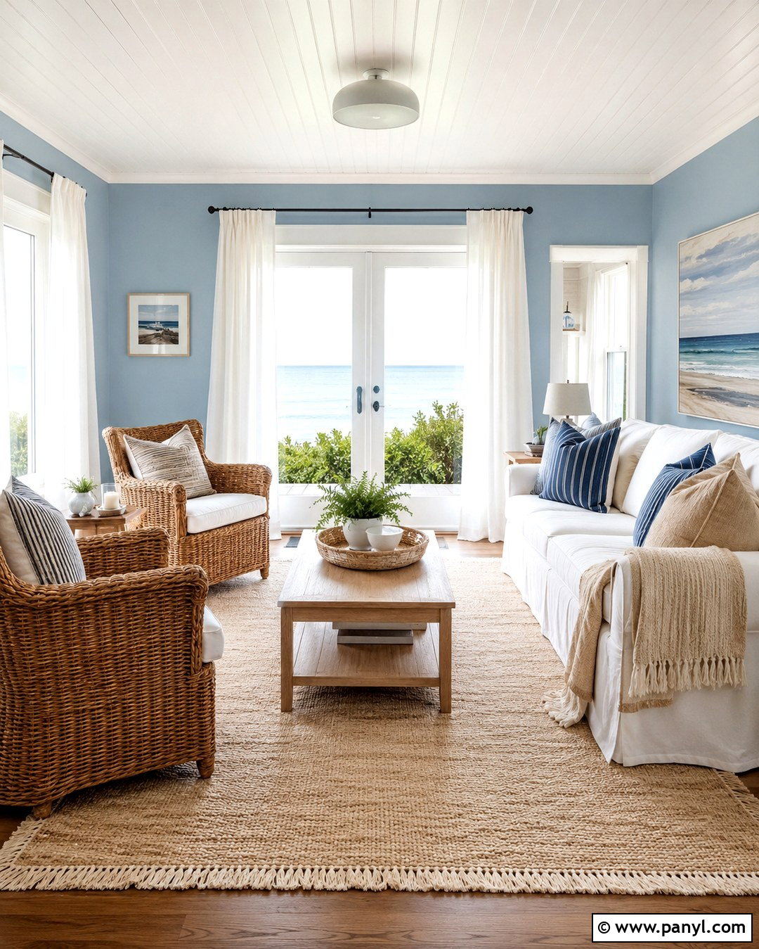 Ice Blue Walls Coastal Room - 20 Ice Blue Walls