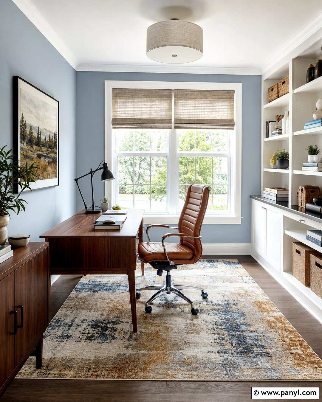 Ice Blue Walls Home Office - 20 Ice Blue Walls