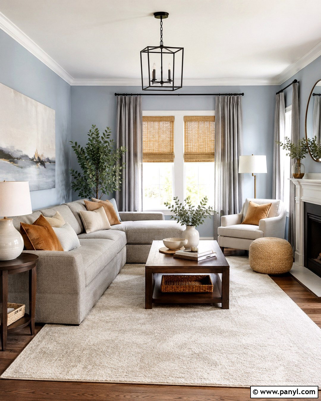 Ice Blue Walls With Gray Decor - 20 Ice Blue Walls
