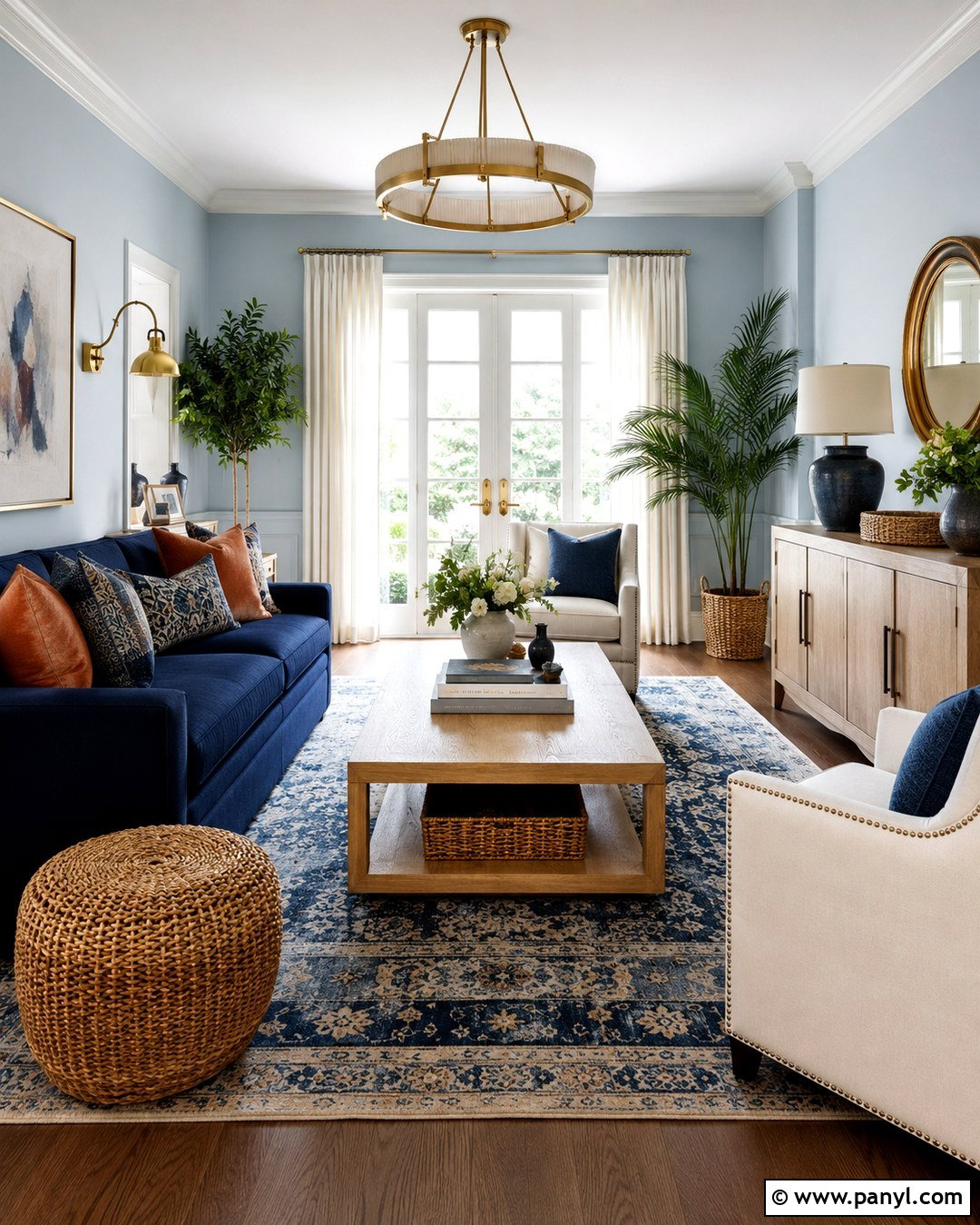 Ice Blue Walls With Navy Furniture - 20 Ice Blue Walls