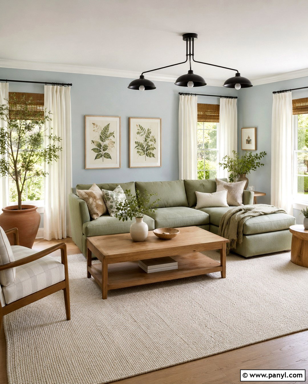 Ice Blue Walls With Sage Green - 20 Ice Blue Walls