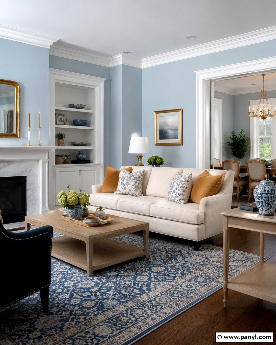 Ice Blue Walls With White Trim - 20 Ice Blue Walls
