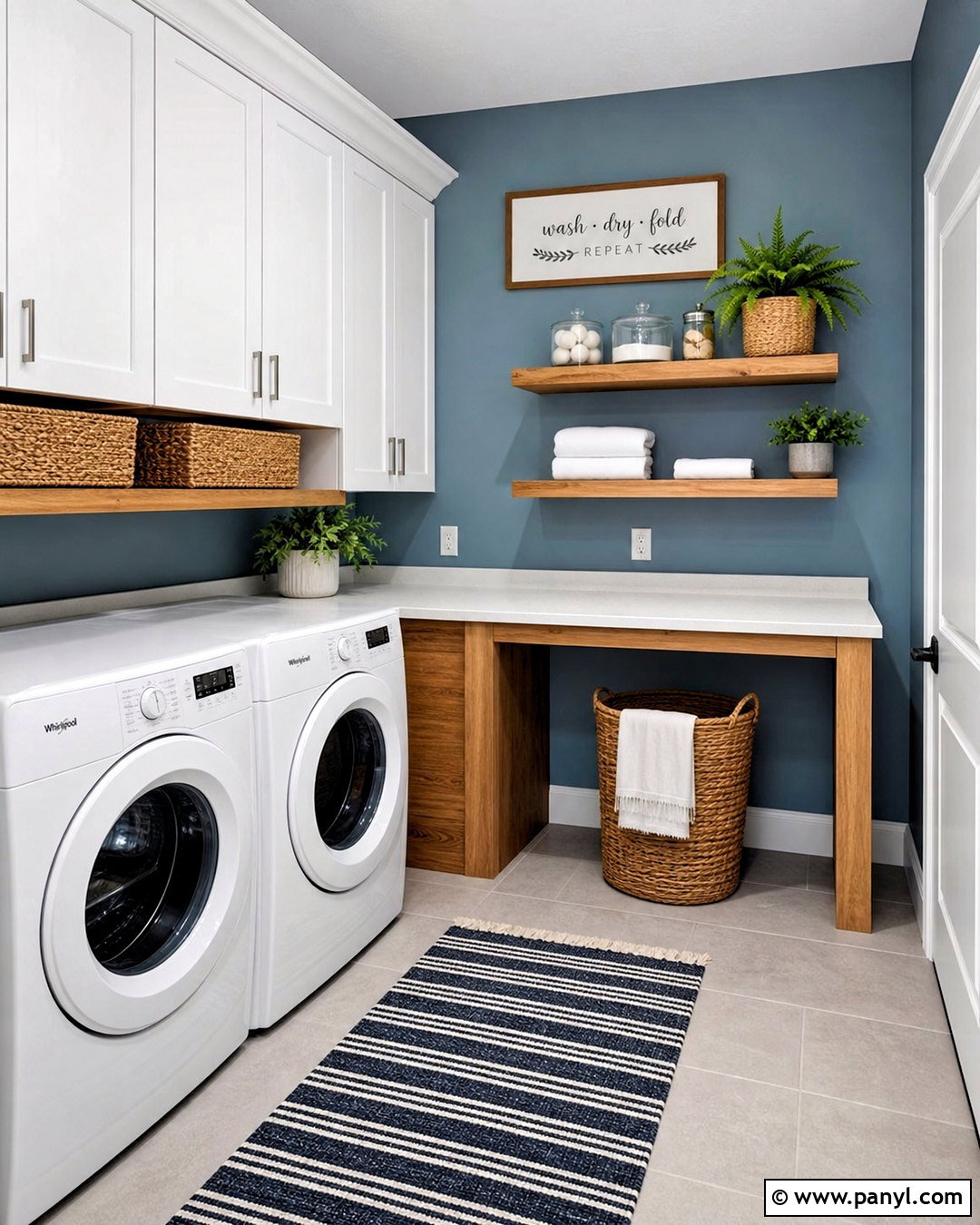 Icy Blue Laundry Room Accent Wall - 20 accent wall light color ideas