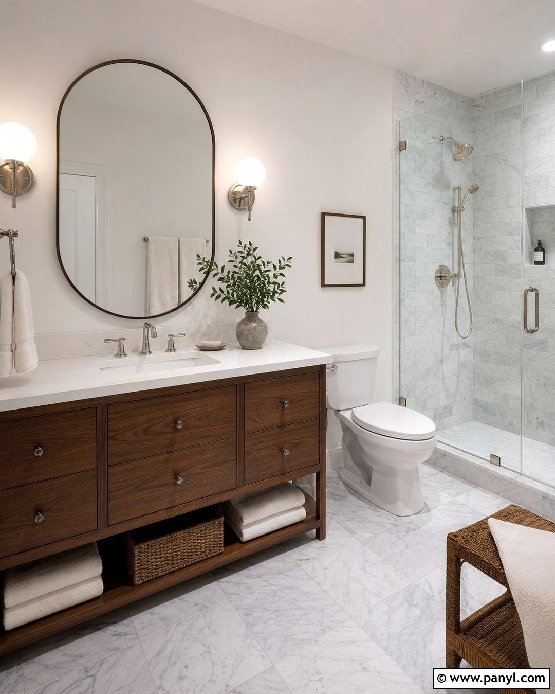 Incredible White Walls With Marble Tile - 20 Sherwin Williams Incredible White Walls