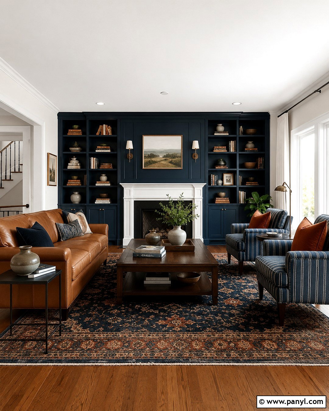 Incredible White Walls With Navy Built-Ins - 20 Sherwin Williams Incredible White Walls