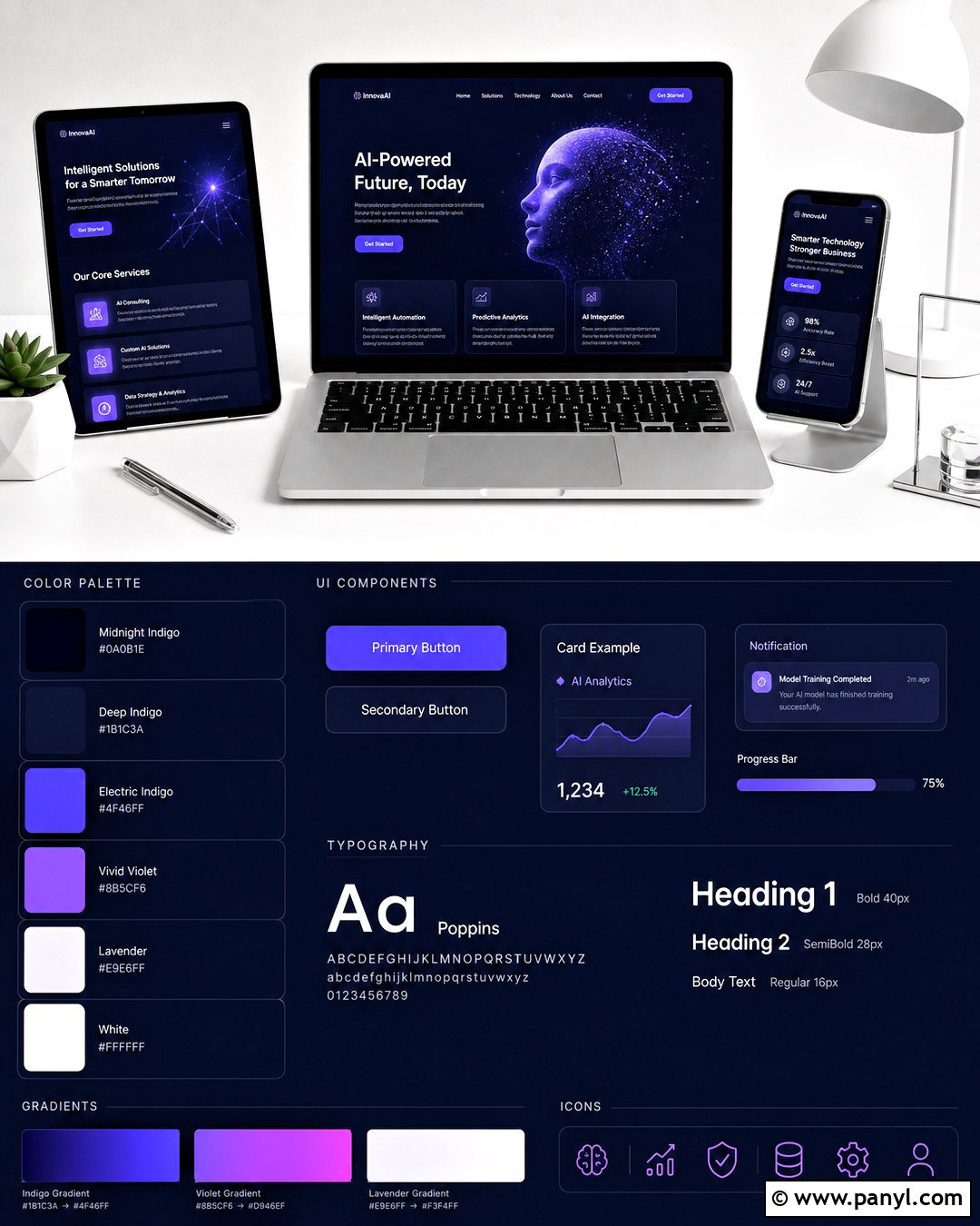 Indigo And Violet Tech Color Palette - 20 tech colour palette ideas