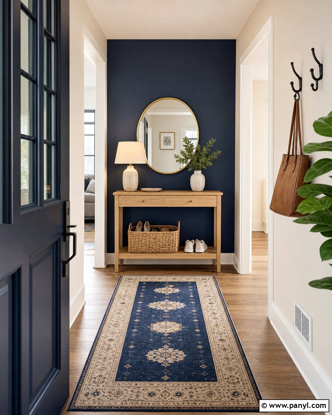 Indigo Blue Accent Wall Entryway - 20 Cream Walls With Blue Accent Wall Ideas