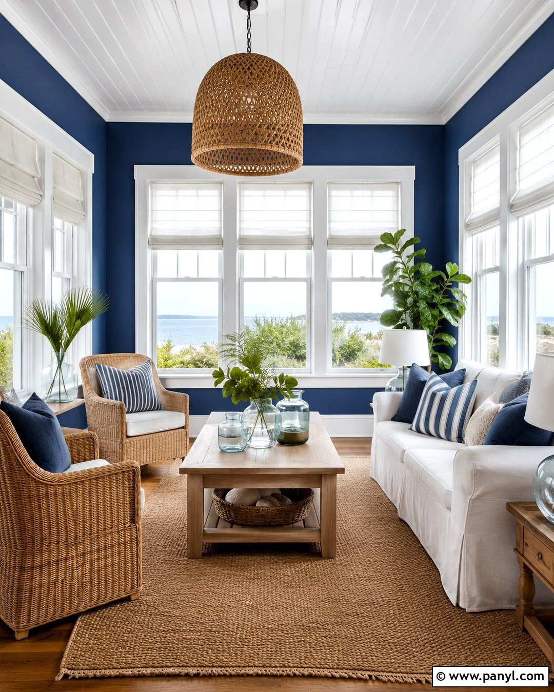 Indigo Coastal Sunroom - 20 Indigo Wall Color Ideas