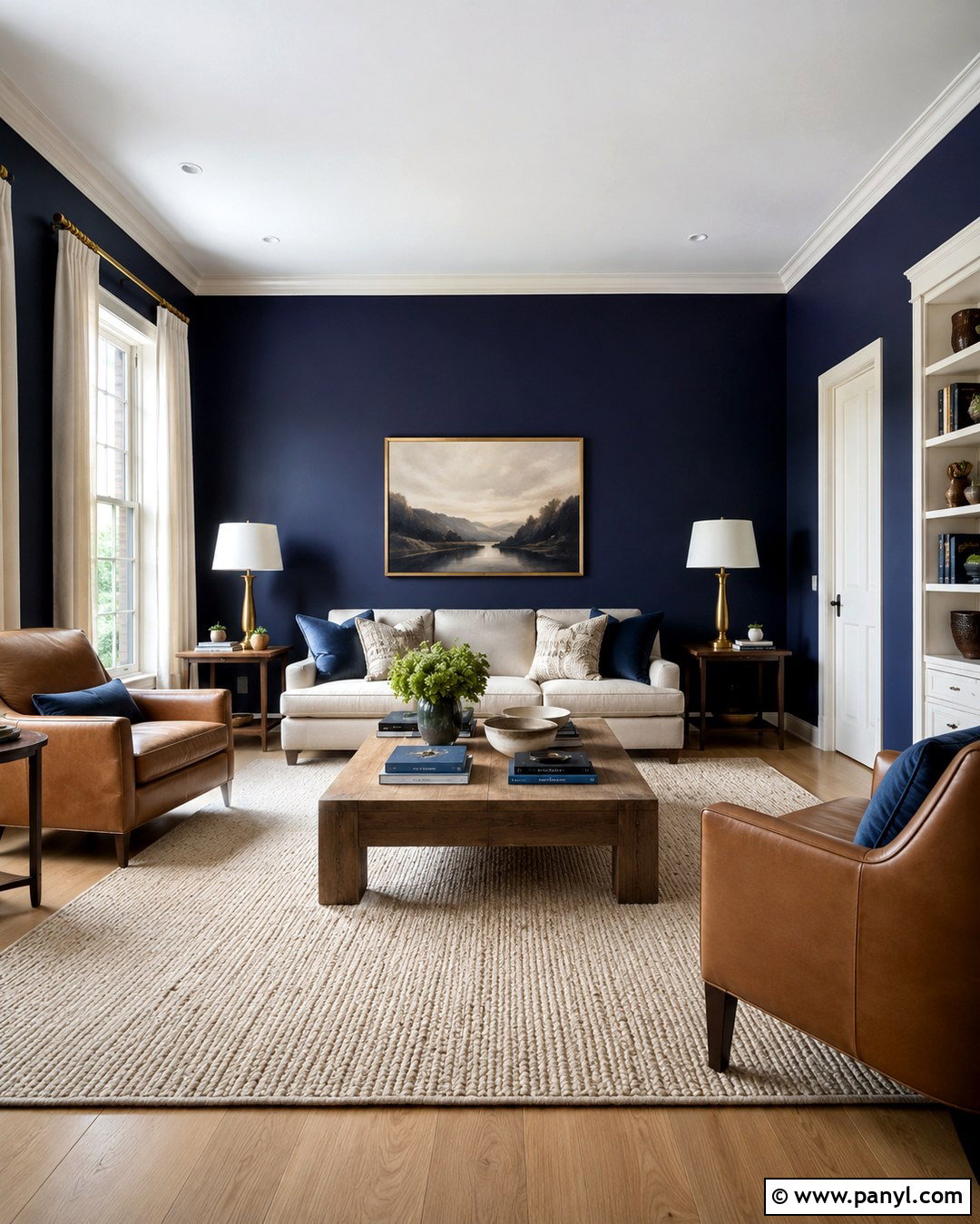 Indigo Living Room With Warm White - 20 Indigo Wall Color Ideas