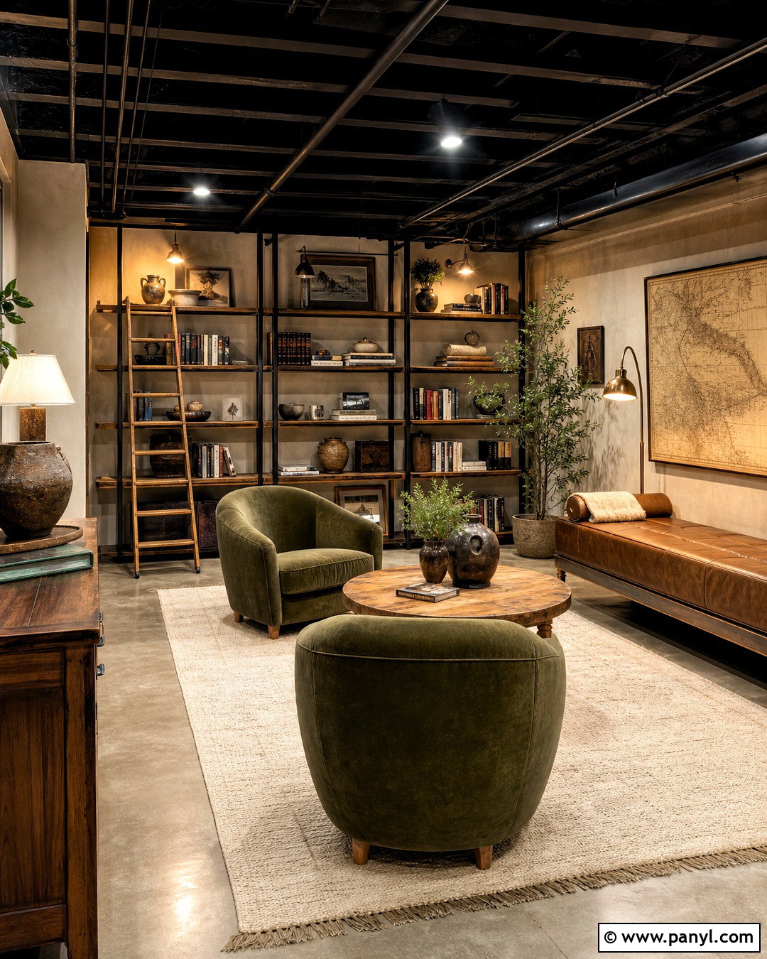 Industrial Basement Reading Room - 20 industrial basement ideas