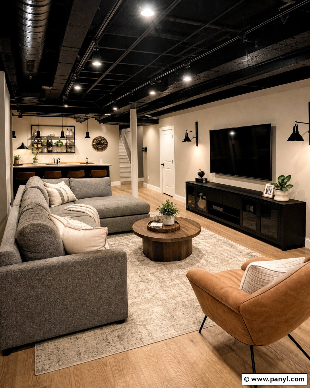 Industrial Basement With Black Ceiling - 20 industrial basement ideas