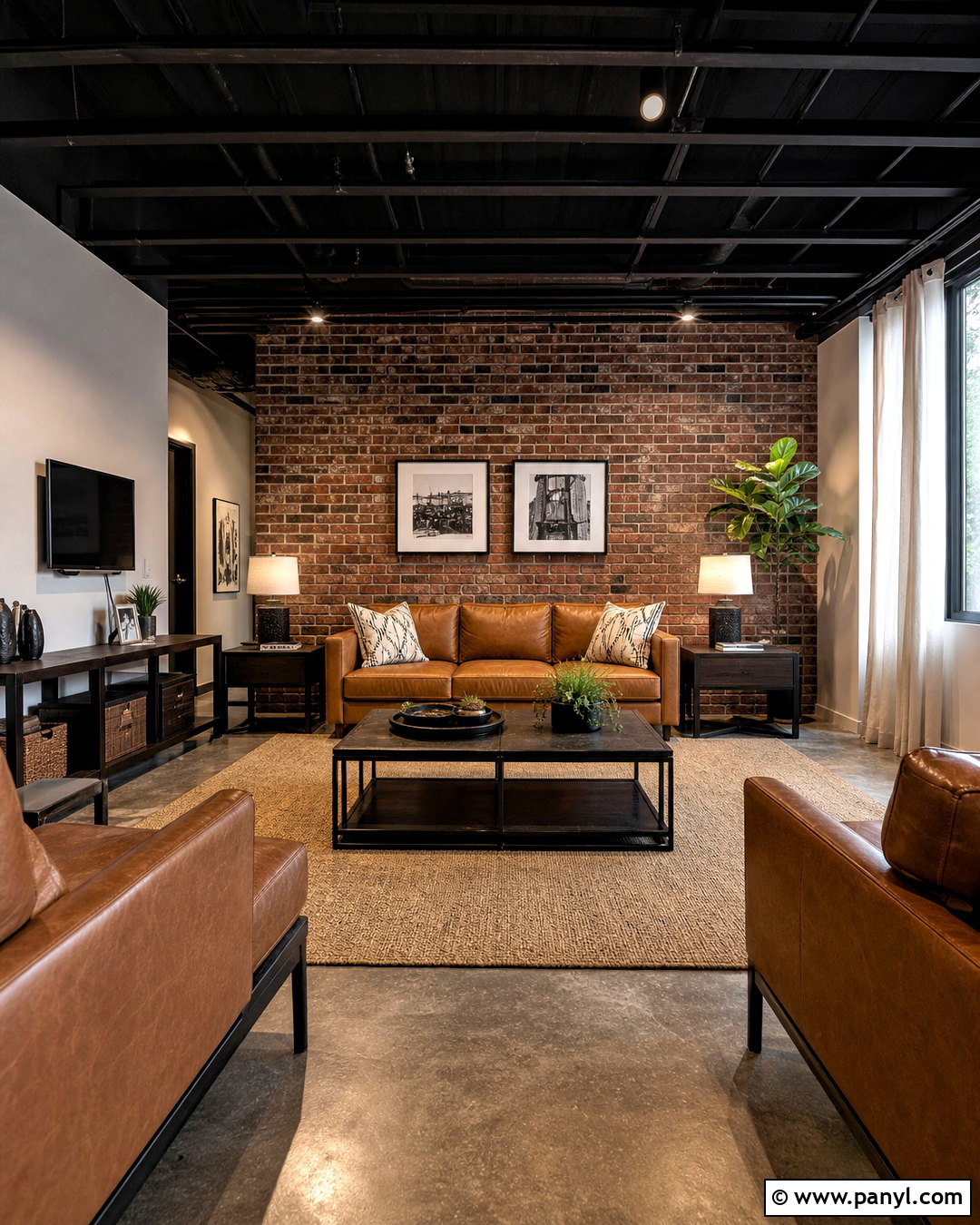 Industrial Basement With Exposed Brick - 20 industrial basement ideas