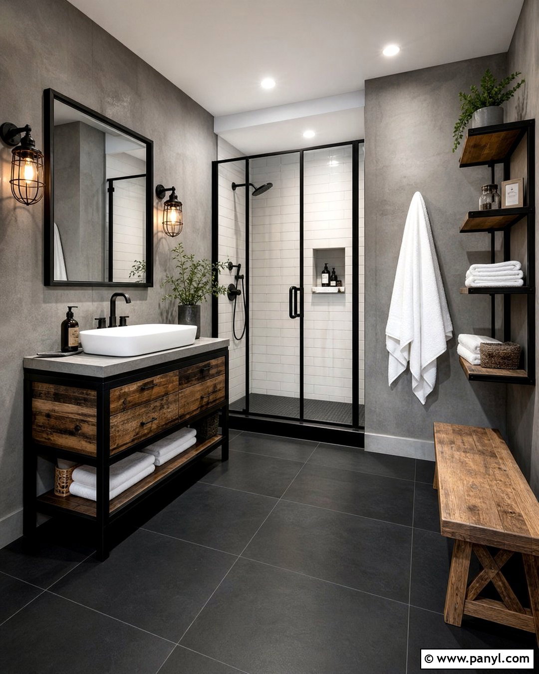20 Bathroom Black Floor Grey Walls for a Bold Modern Look