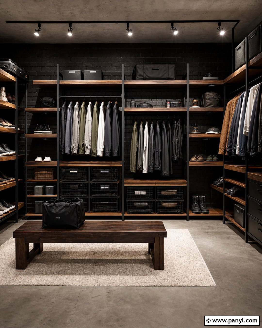Industrial Black Accent Wall Closet - 20 Black Accent Wall Closet Ideas