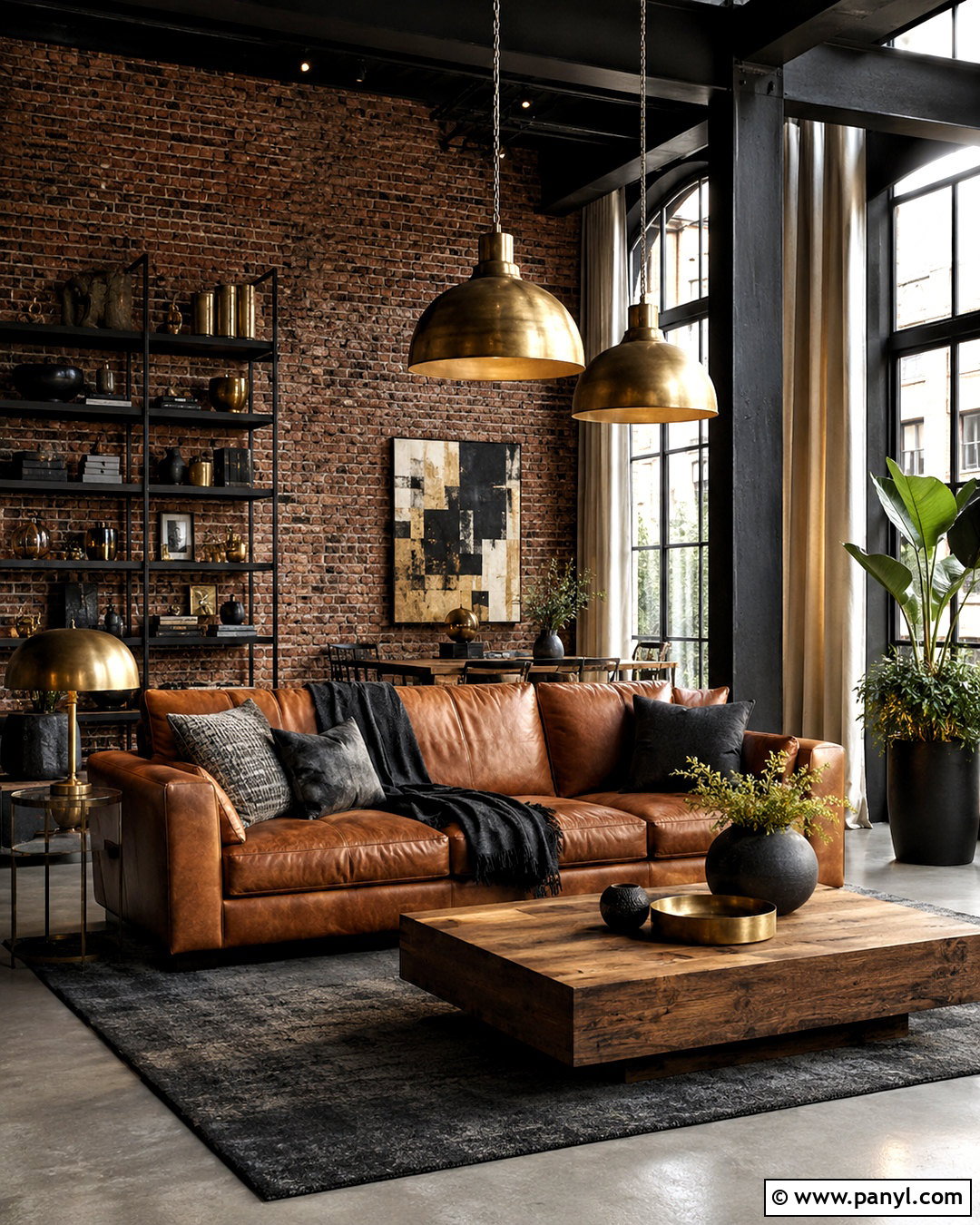 Industrial Black And Gold Interior - 20 black and gold interior design ideas