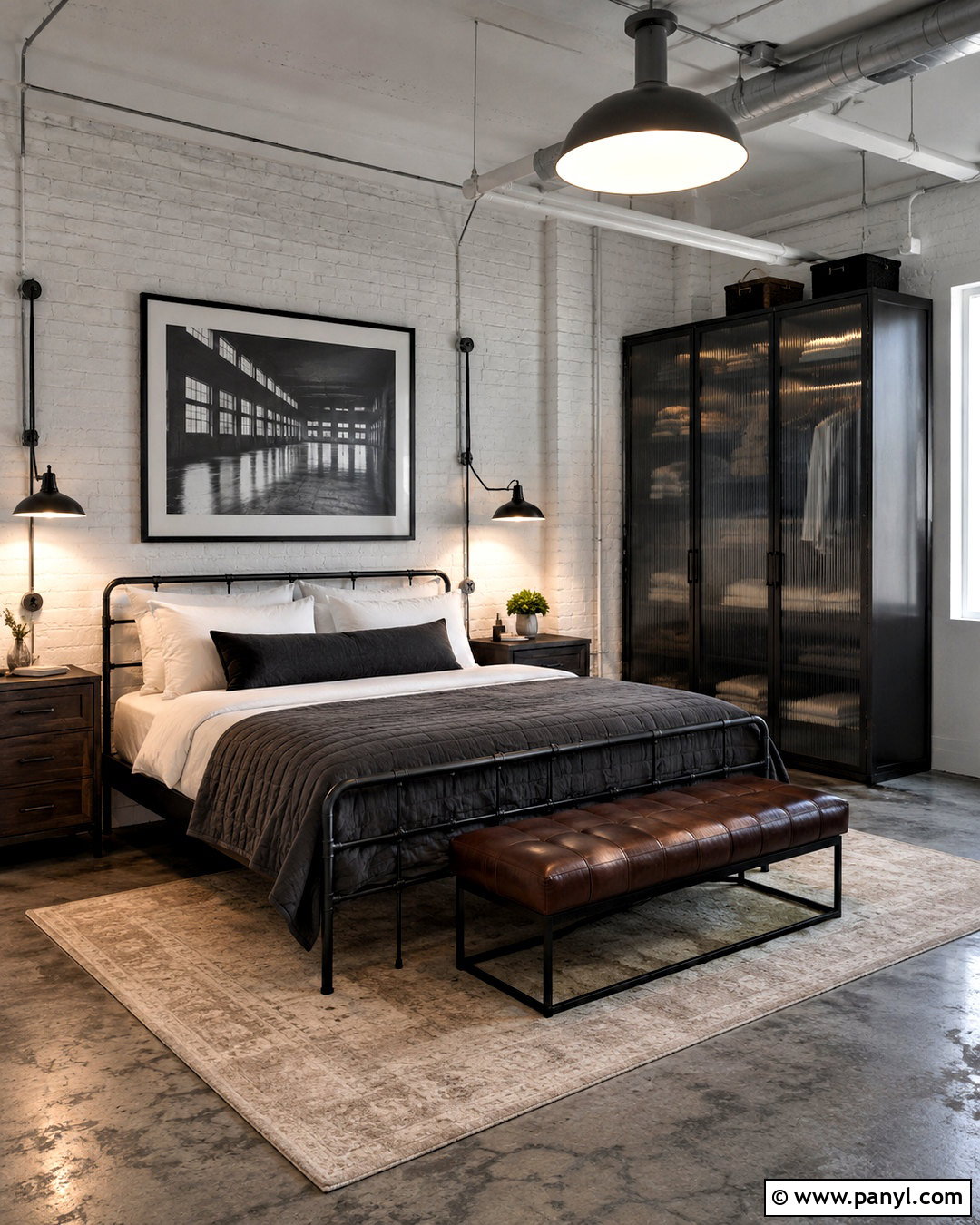 Industrial Black And White Bedroom - 20 black and white bedrooms