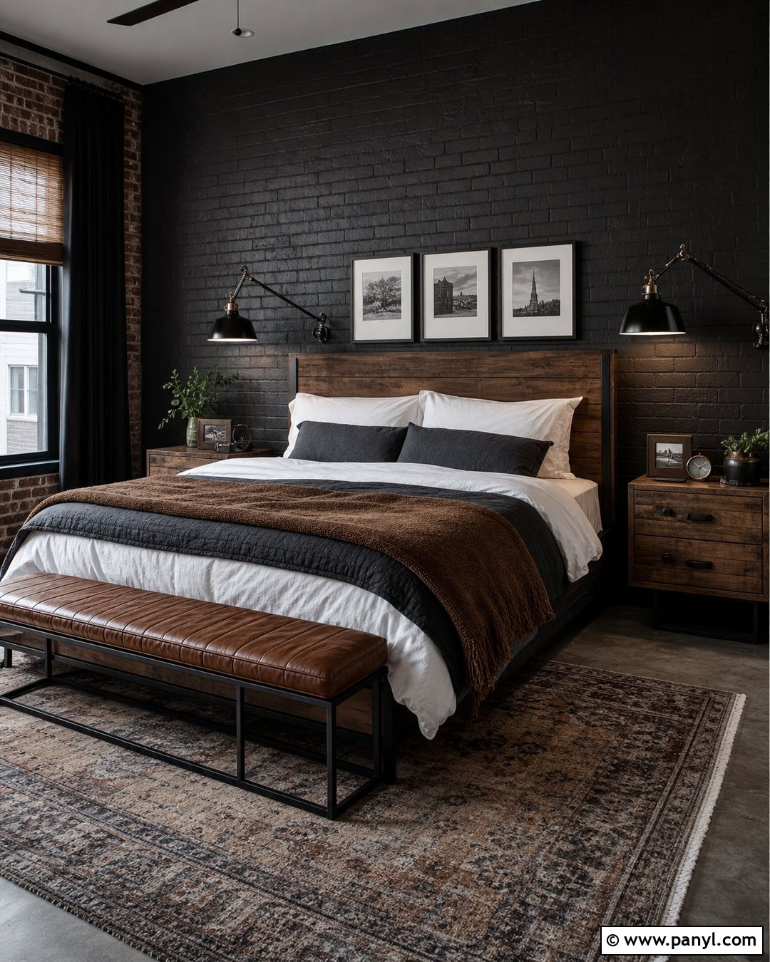 Industrial Black Feature Wall Bedroom - 35 black feature wall bedroom ideas