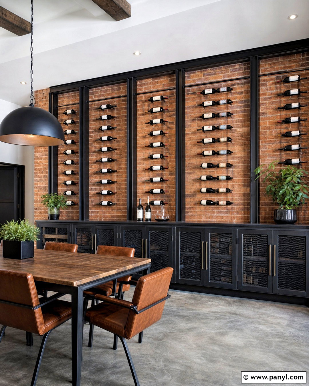 Industrial Brick Wine Wall - 20 wine display wall ideas