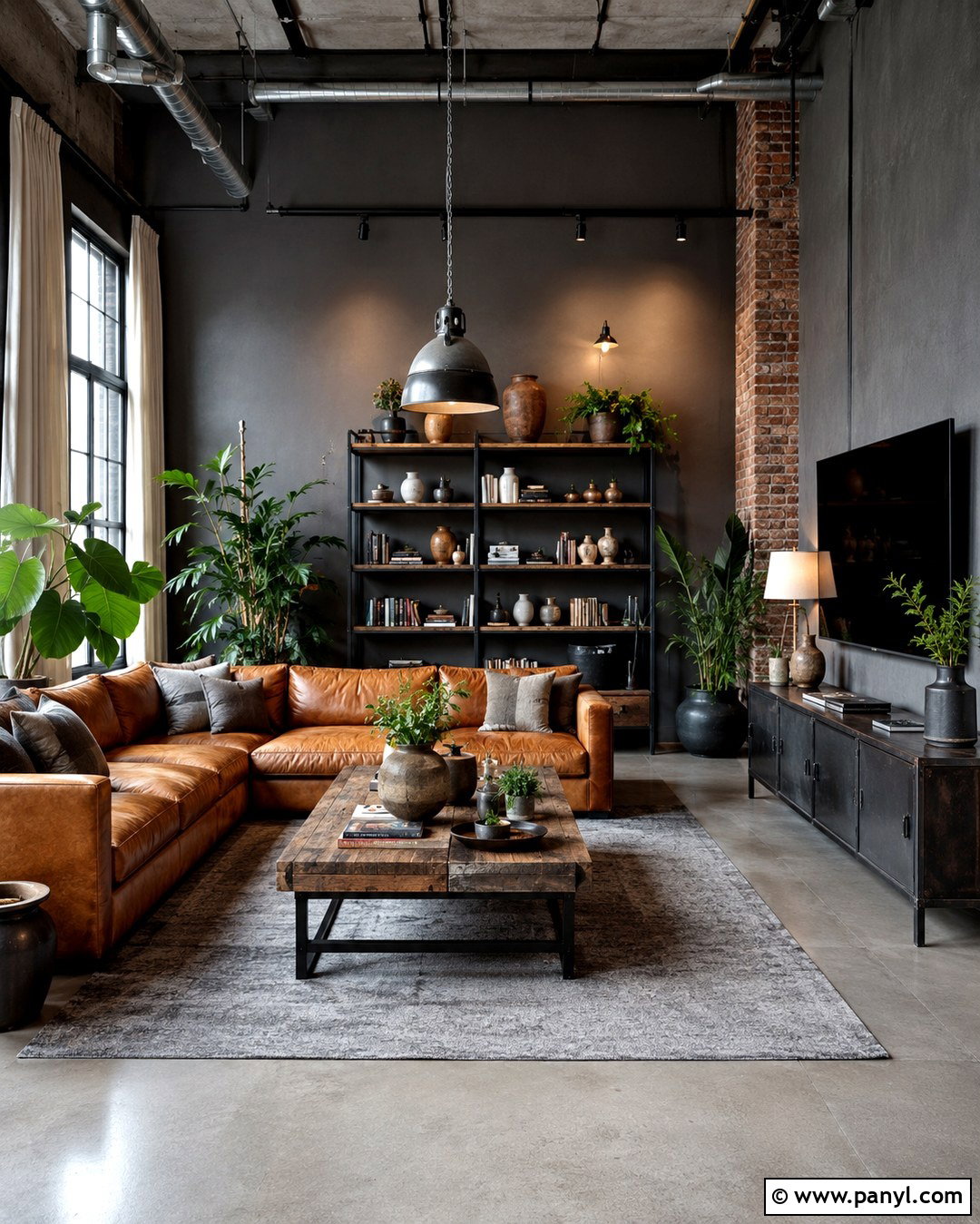 Industrial Brown Grey Loft Walls - 20 Brown Grey Wall Color Ideas