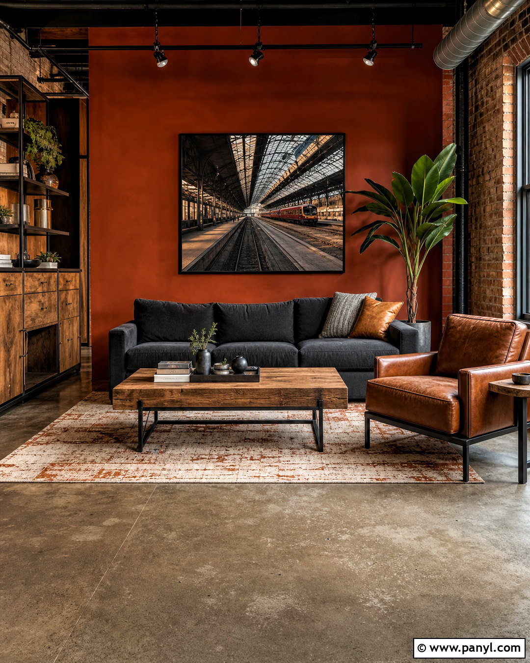 Industrial Burnt Orange Living Room Wall - 20 burnt orange living room walls