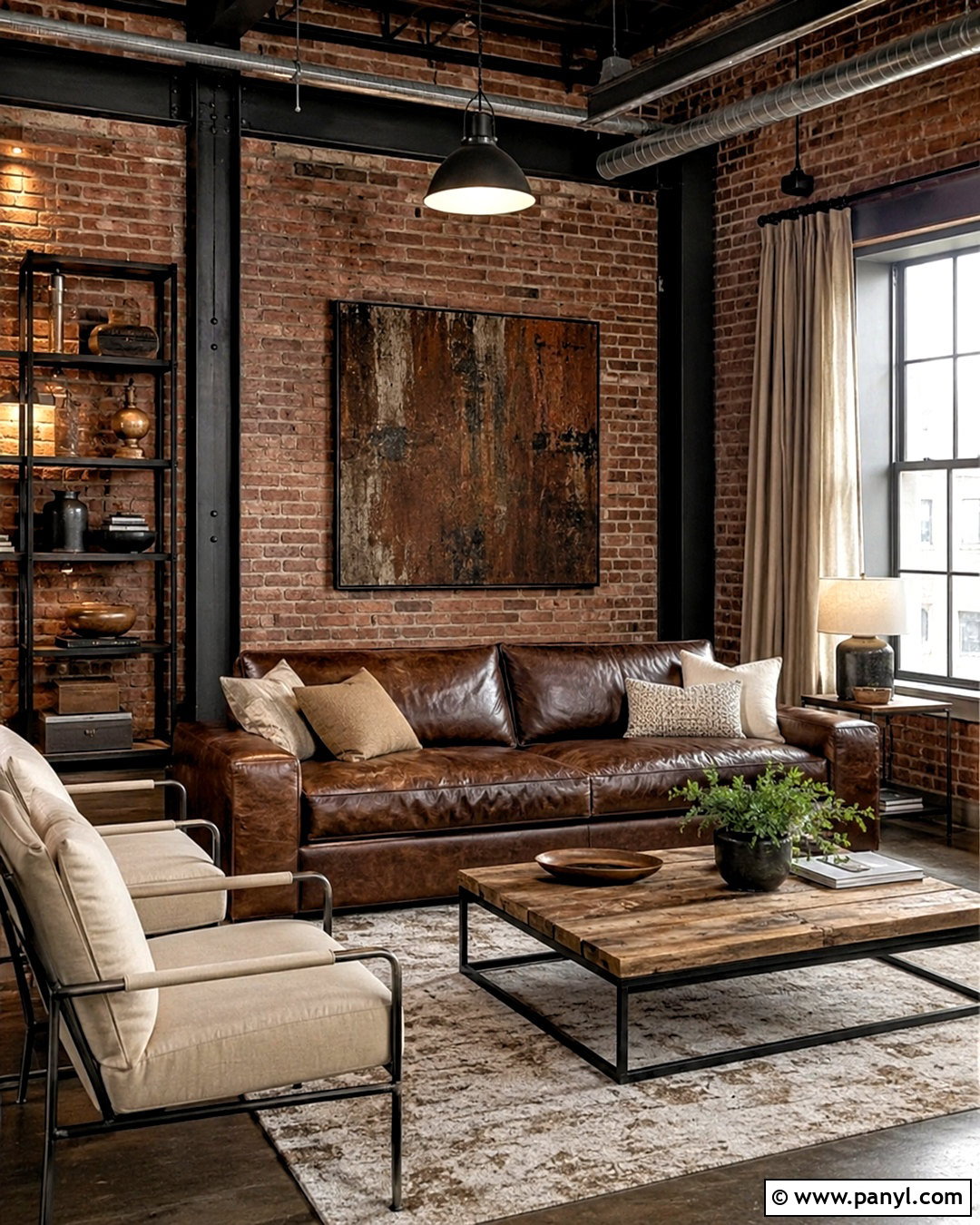 Industrial Chocolate Brown Living Room - 20 chocolate brown room ideas