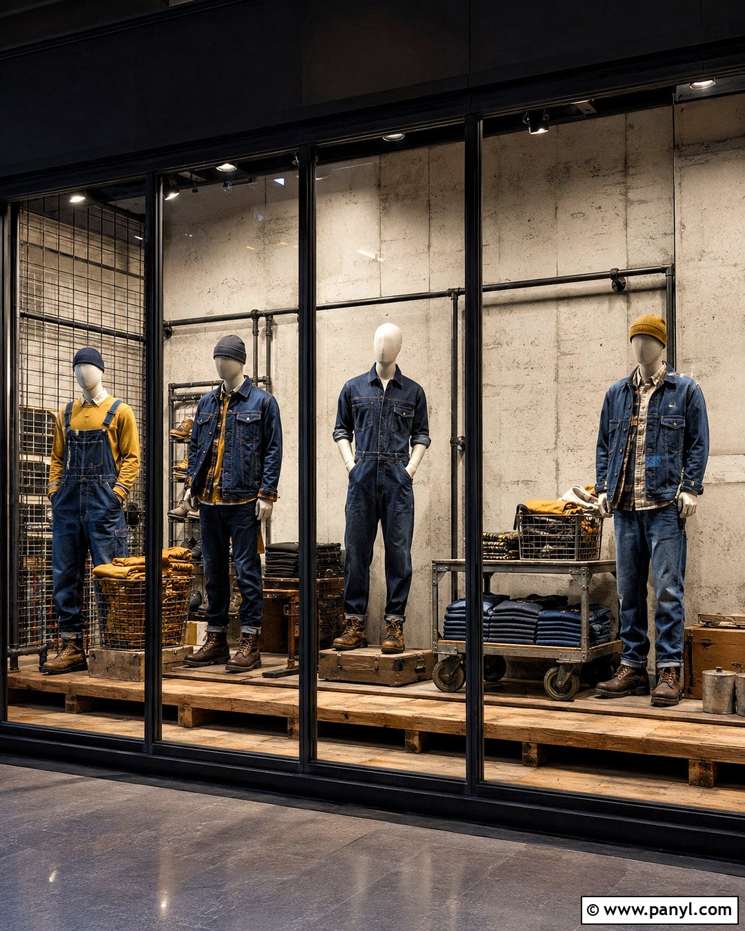 Industrial Denim Window Display - 20 denim window display ideas