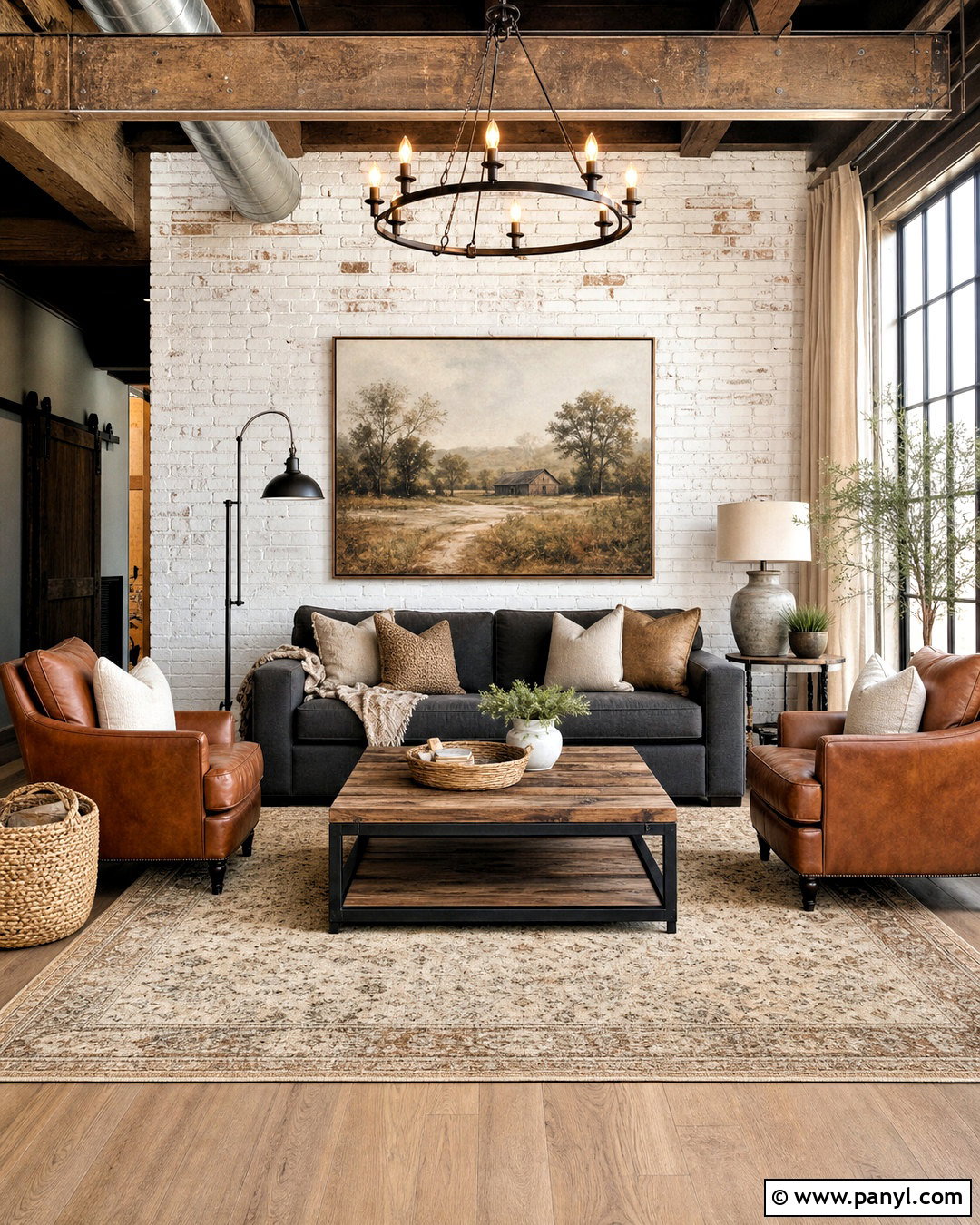 Industrial Farmhouse Living Room - 20 farmhouse living room ideas