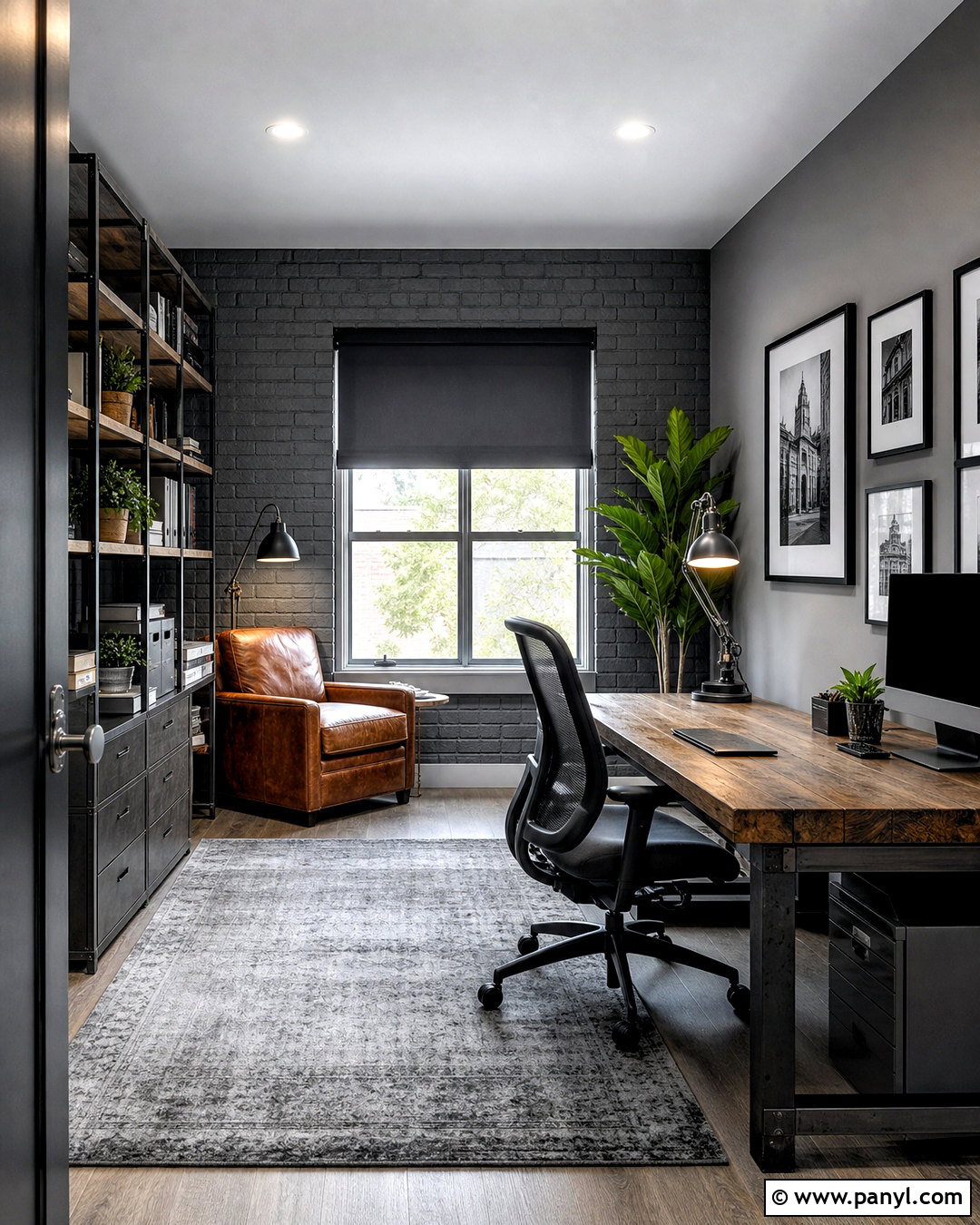 Industrial Gray Home Office - 20 gray room decor ideas