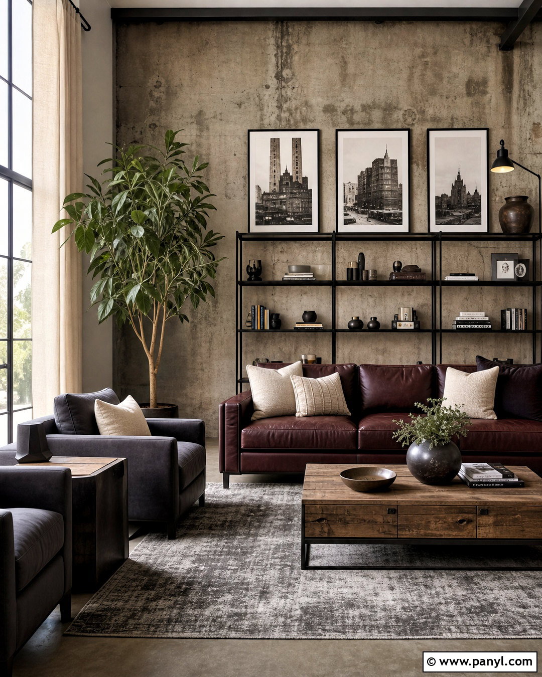 Industrial Grey And Maroon Living Room - 20 grey and maroon living room ideas