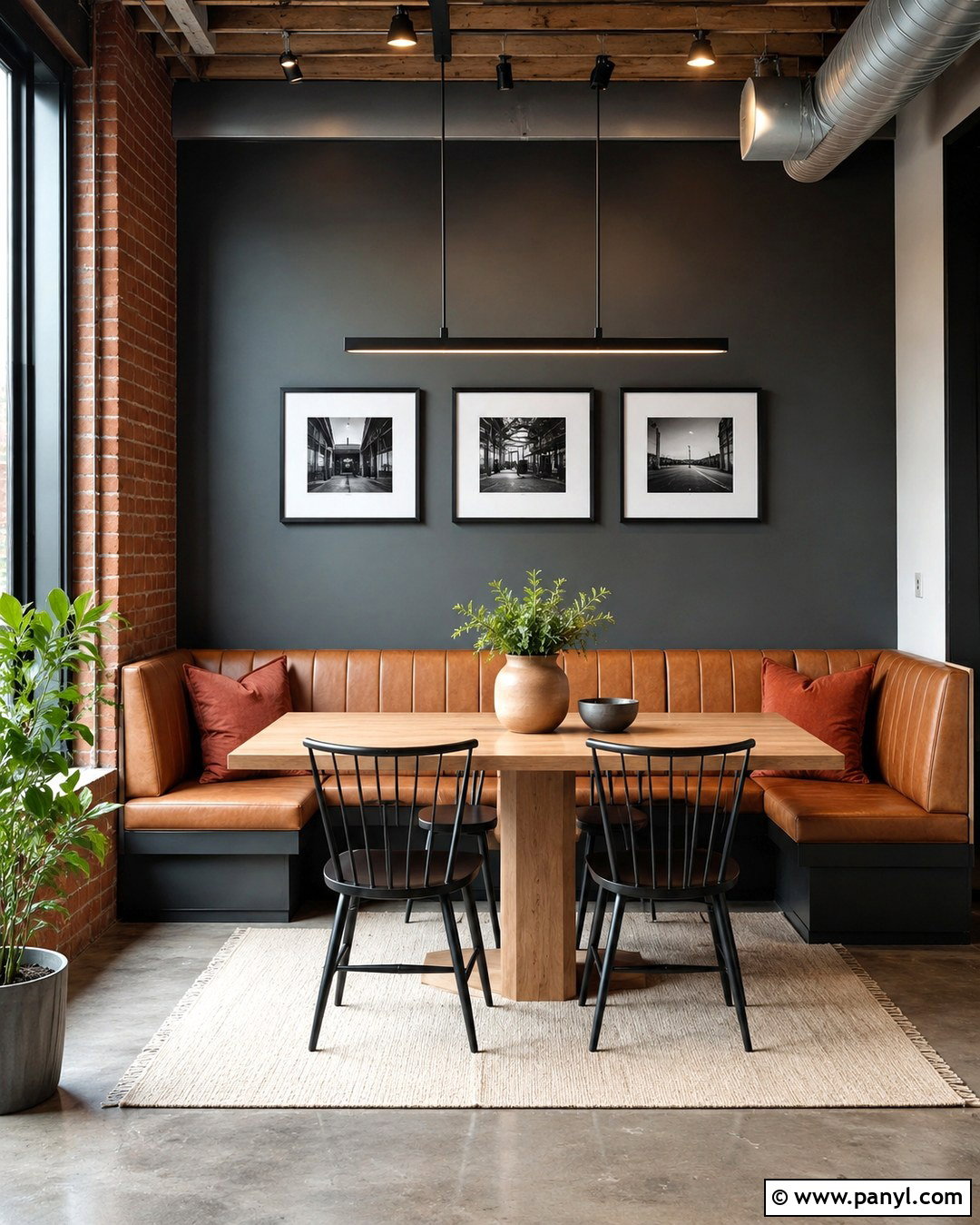 Industrial Grey Dining Banquette Wall - 20 Industrial Grey Wall Ideas