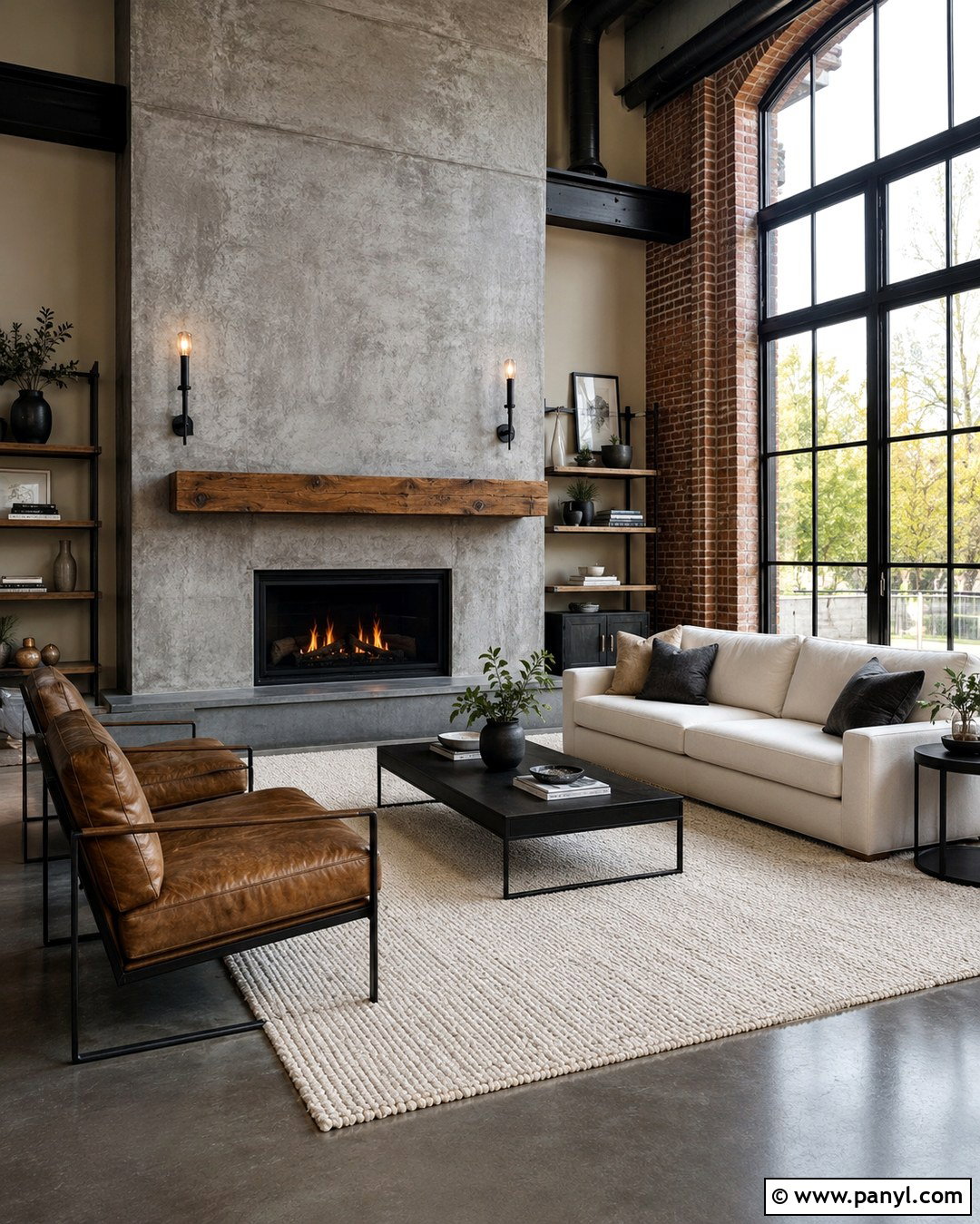 Industrial Grey Fireplace Wall - 20 Industrial Grey Wall Ideas