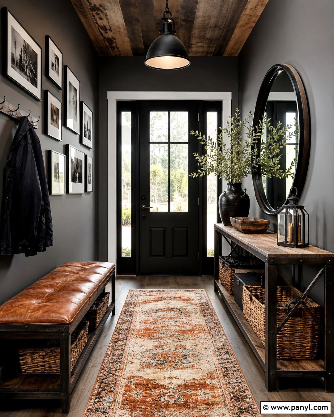 Industrial Grey Gallery Entryway Wall - 20 Industrial Grey Wall Ideas