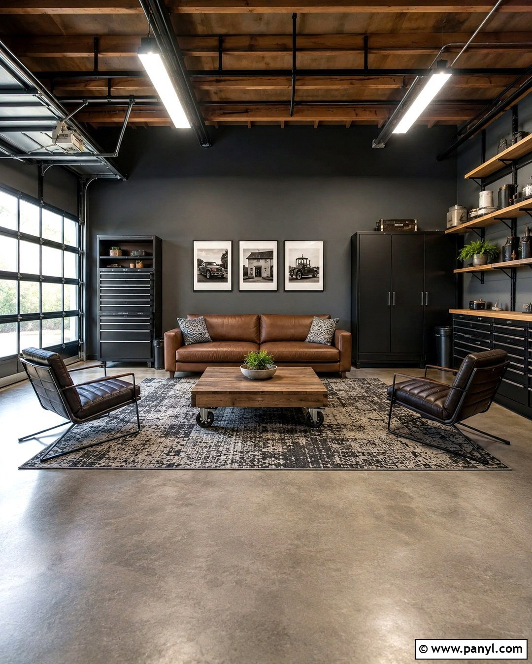 Industrial Grey Garage Lounge Wall - 20 Industrial Grey Wall Ideas