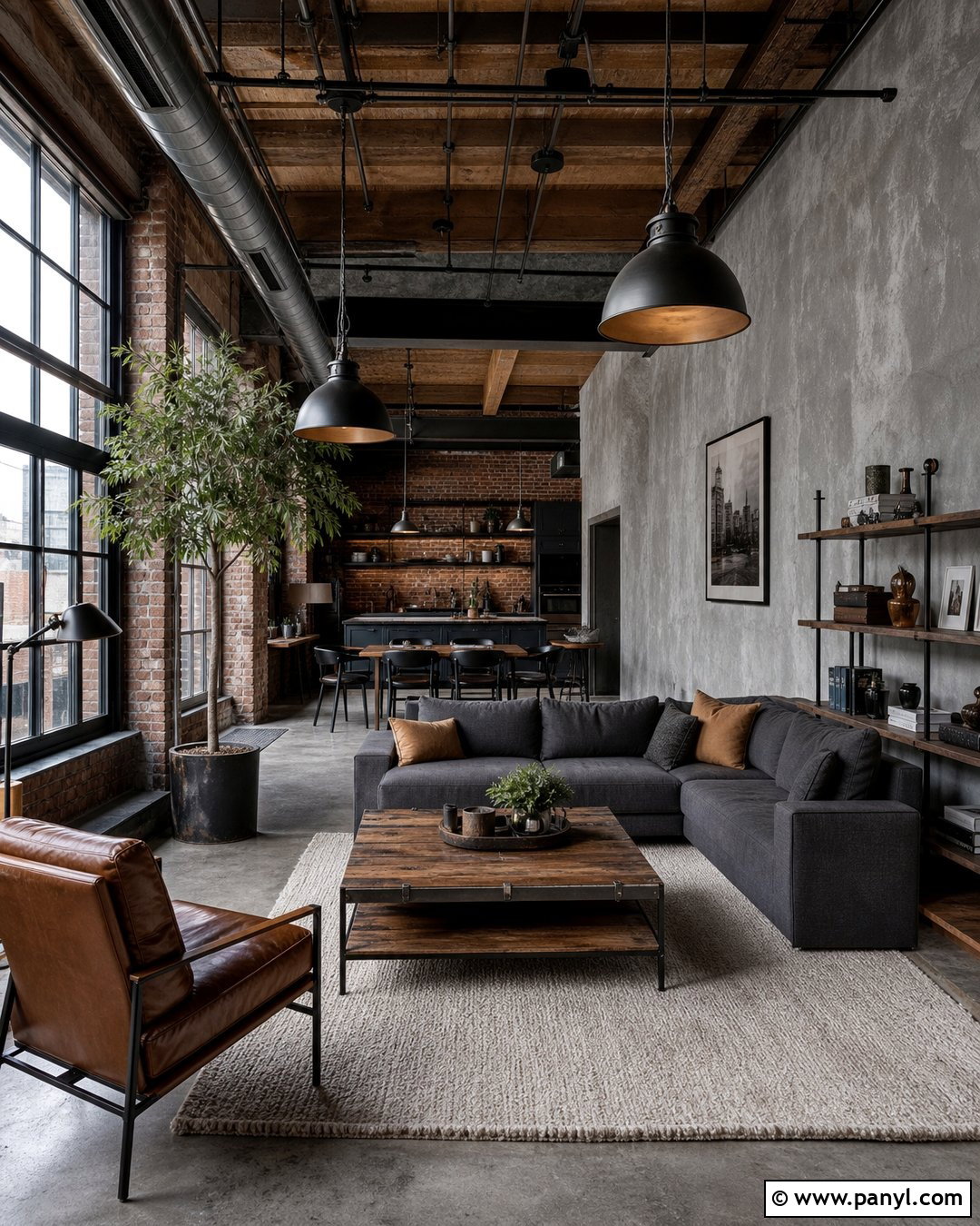 Industrial Grey Limewash Loft - 25 Limewash Grey Wall Ideas