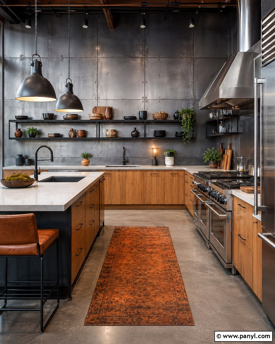 Industrial Grey Metal Kitchen Wall - 20 Industrial Grey Wall Ideas