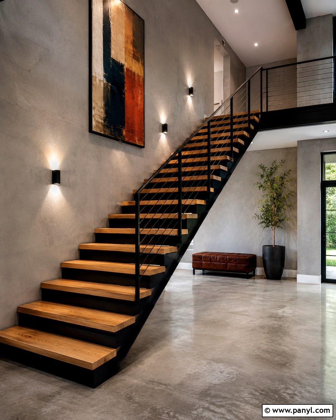 Industrial Grey Staircase Wall - 20 Industrial Grey Wall Ideas