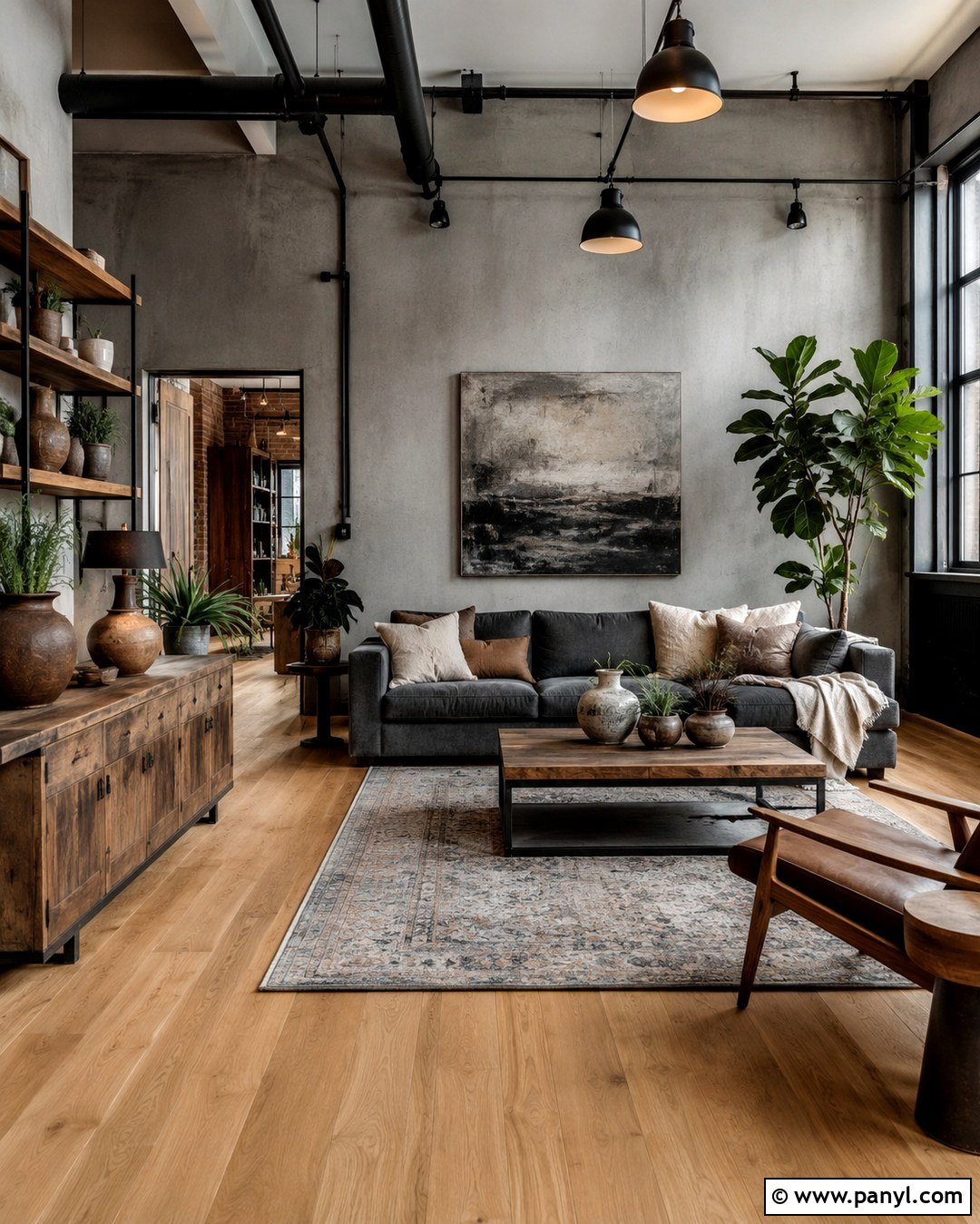 Industrial Grey Wall With Exposed Pipes - 20 Industrial Grey Wall Ideas