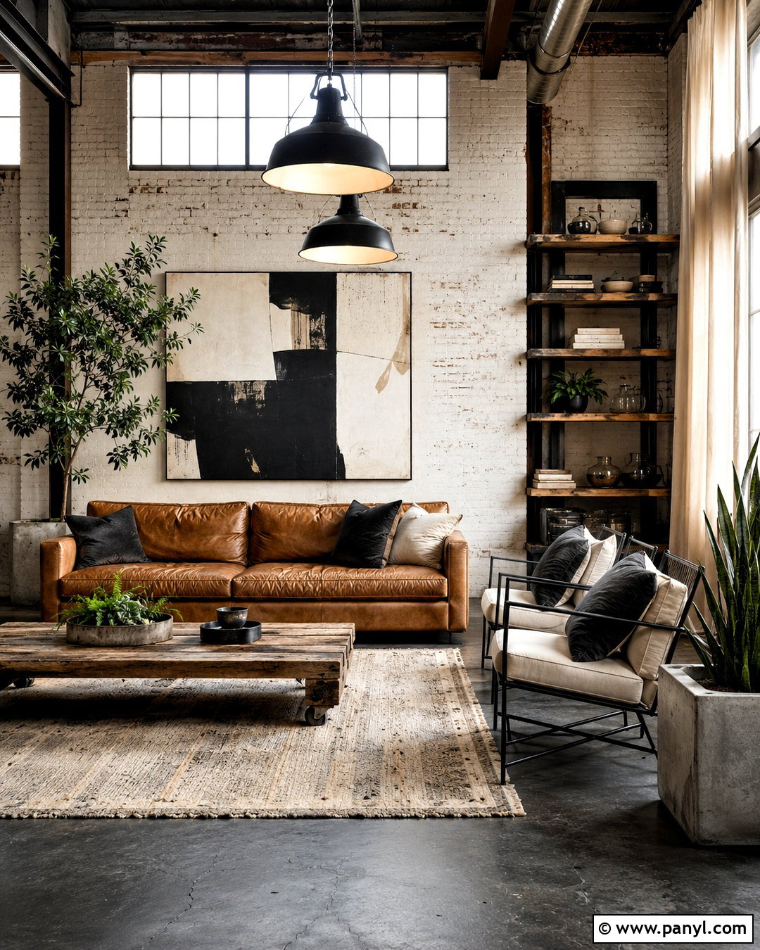 Industrial Living Room With Dark Floors - 20 living room designs dark floors