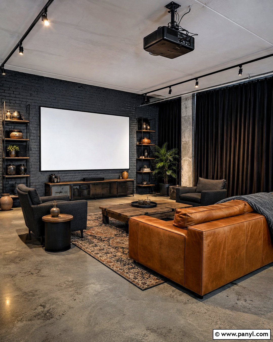 Industrial Living Room With Projector - 20 living room with projector ideas