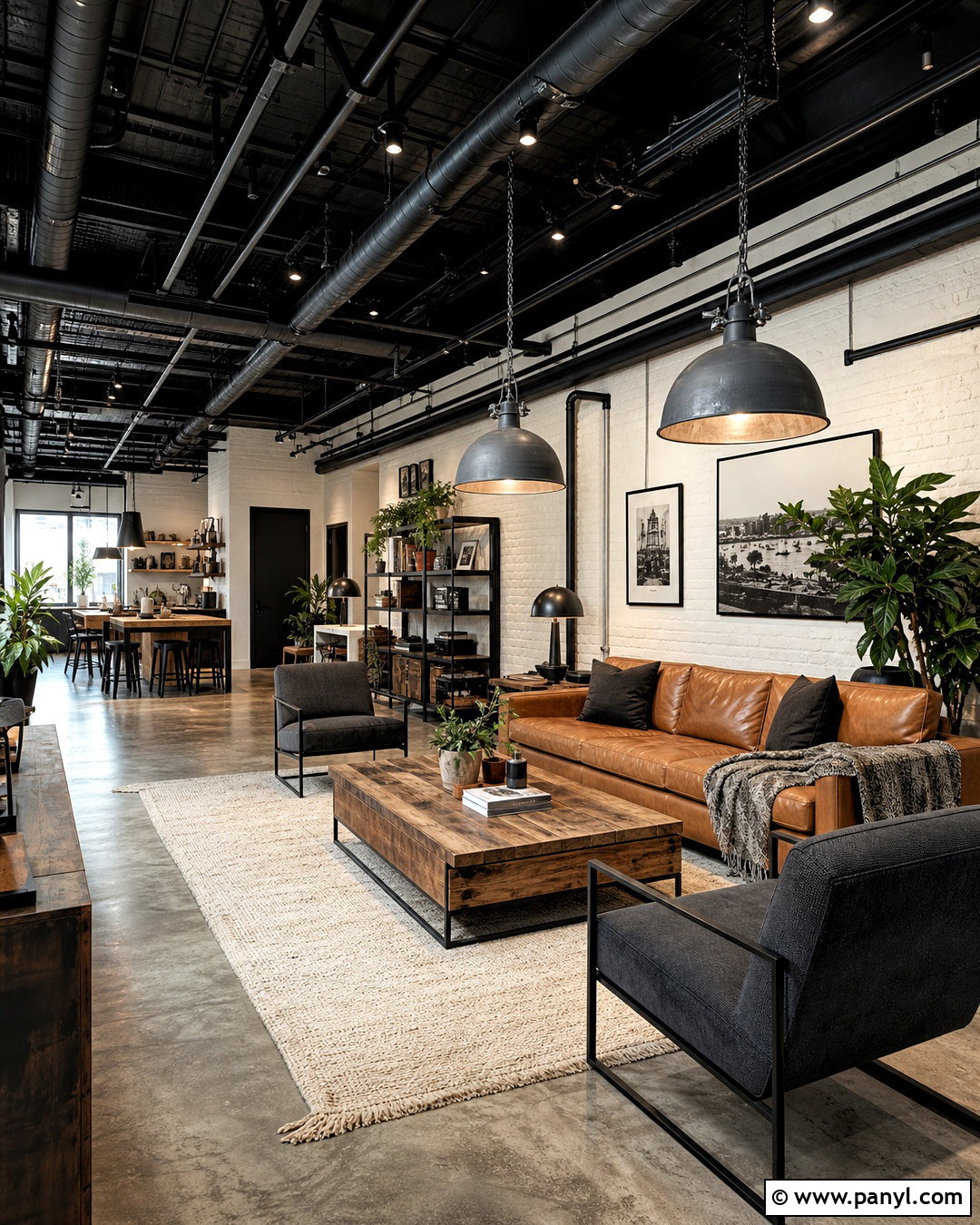 Industrial Loft With Black Ceiling And White Walls - 20 black ceiling white walls