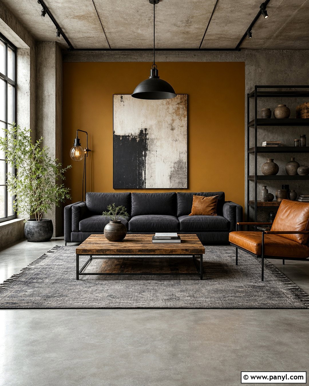 Industrial Mustard And Grey Living Room Walls - 20 Mustard And Grey Walls