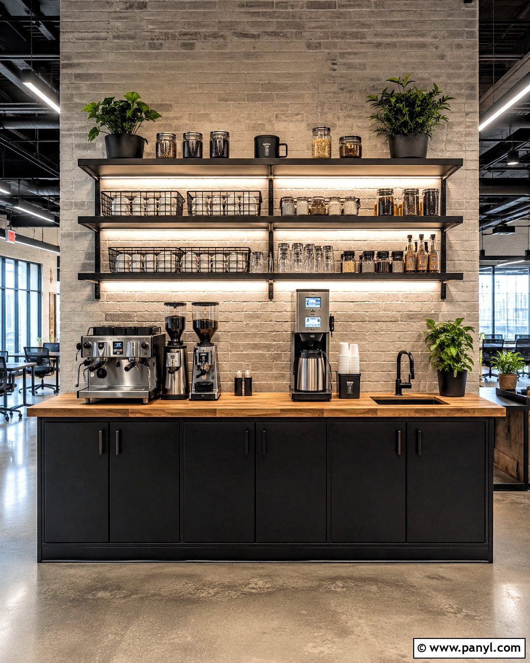 Industrial Office Coffee Bar - 20 office coffee bar ideas