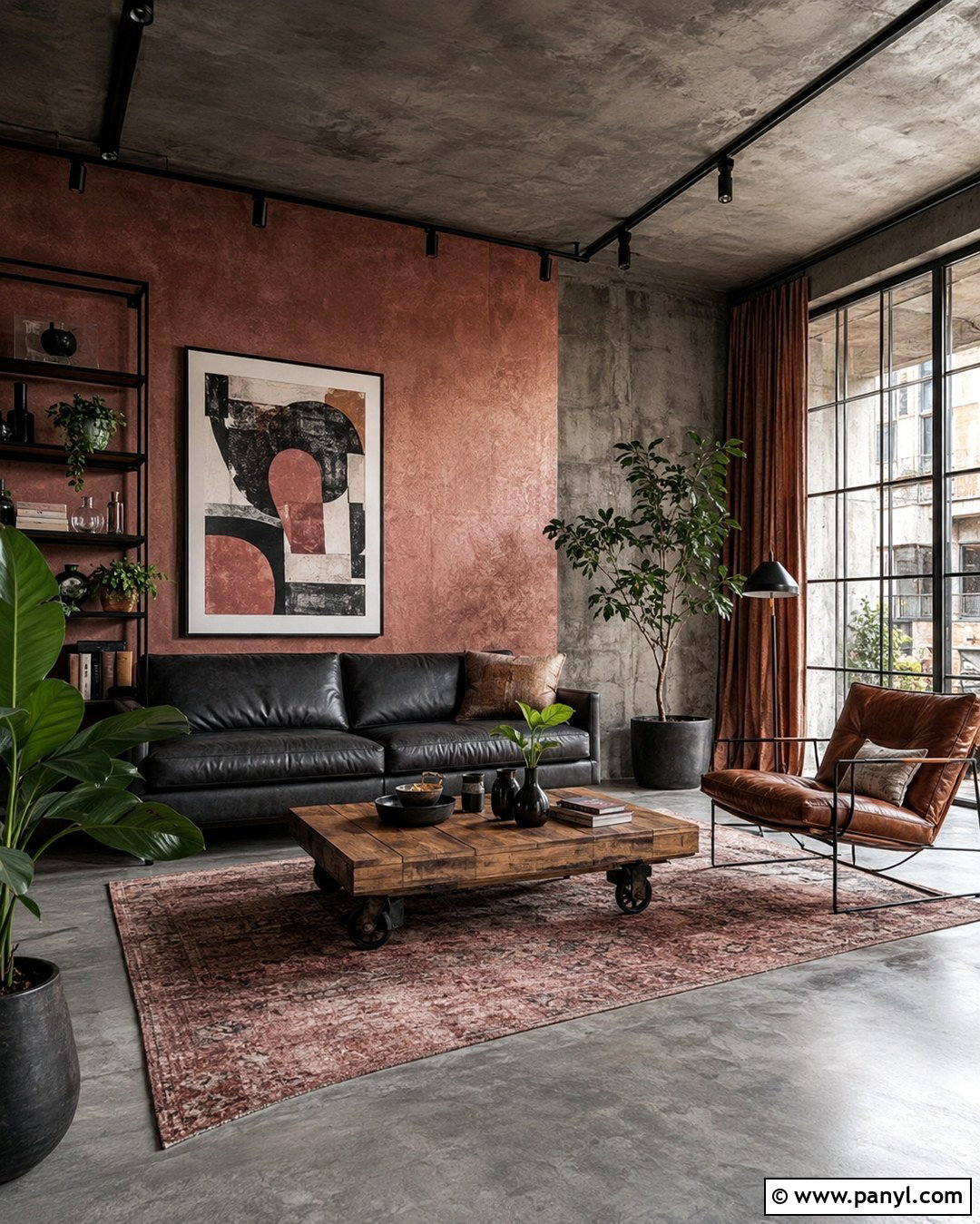 Industrial Pink Accent Wall Loft - 20 Grey Walls With Pink Accent Wall Ideas