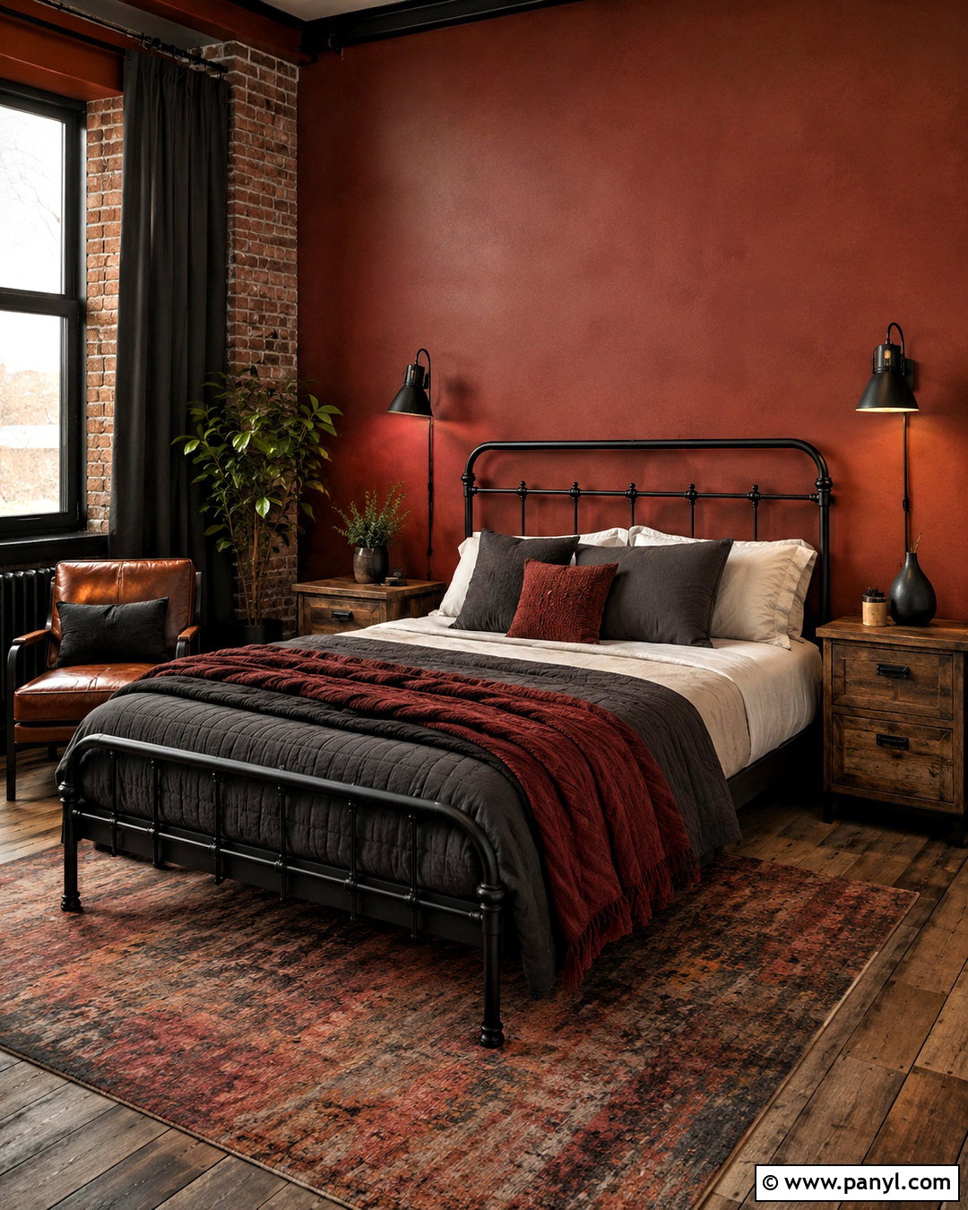 Industrial Red Bedroom - 20 moody red bedroom ideas